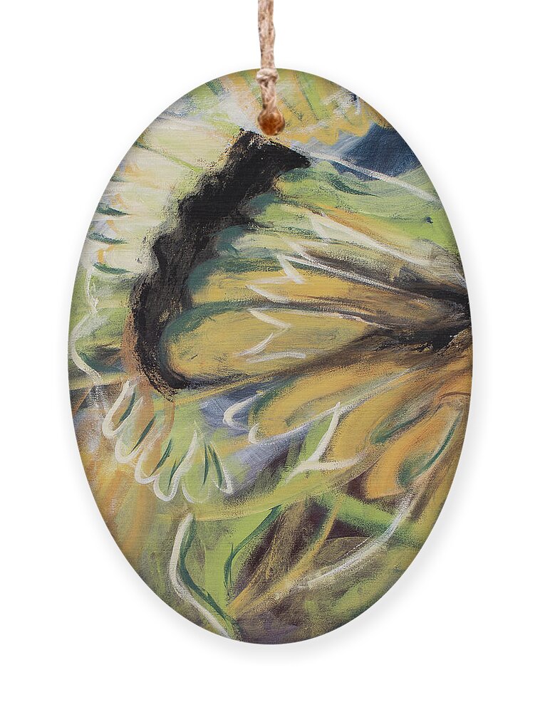 Butterfly Ornament featuring the painting Butterfly Abstract by Pamela Schwartz