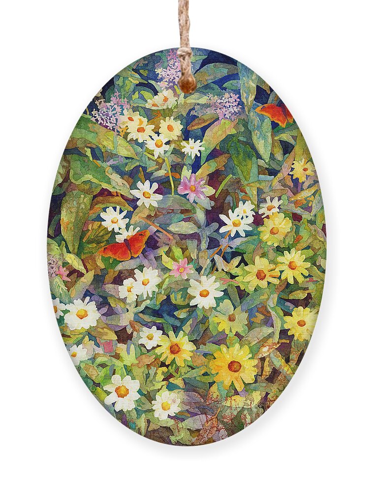 Flowers Ornament featuring the painting Butterfly Garden by Hailey E Herrera