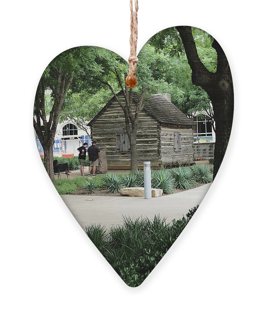 Green Ornament featuring the photograph Cabin in the Park by C Winslow Shafer