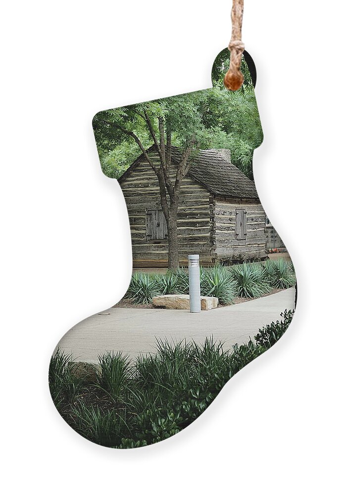 Green Ornament featuring the photograph Cabin in the Park by C Winslow Shafer