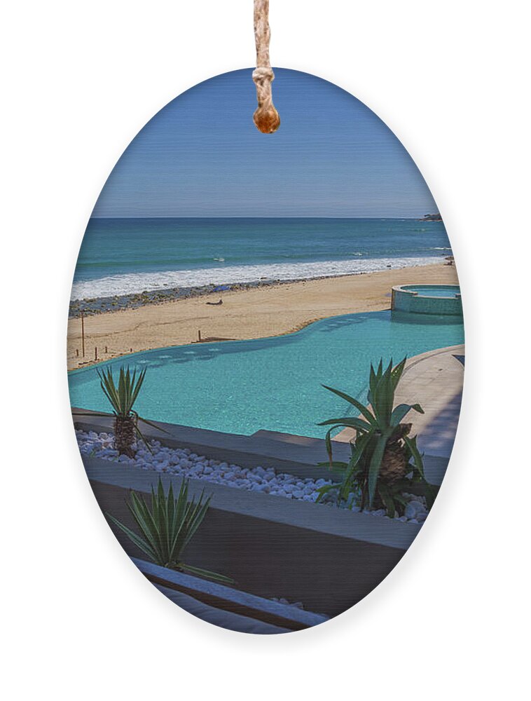 Amazing Ornament featuring the photograph Cabo San Lucas Beachside Pool Mexico by Scott McGuire