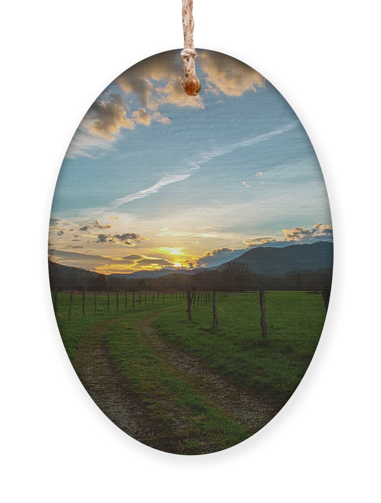 Cades Cove Ornament featuring the photograph Cades Cove Sunrise by Robert J Wagner