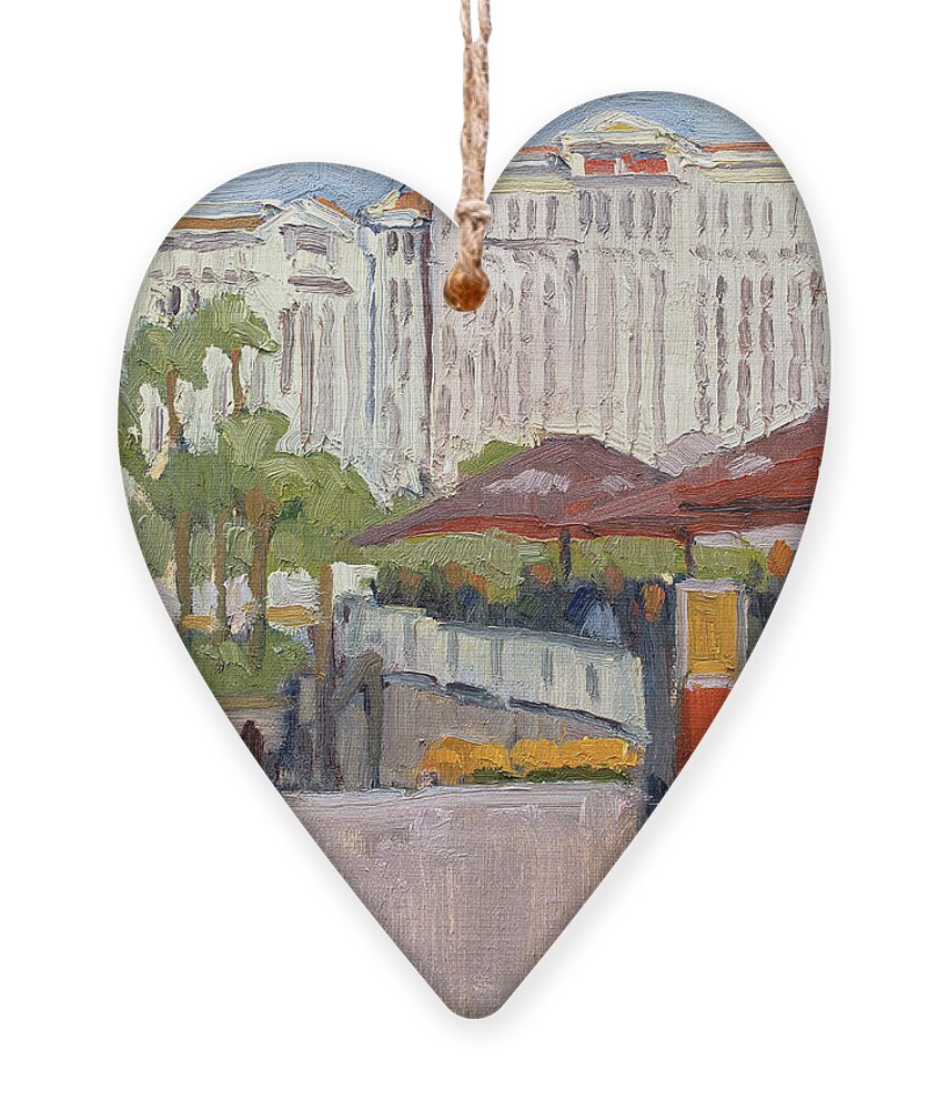 Caesar's Palace Ornament featuring the painting Caesar's Palace - Las Vegas, Nevada by Paul Strahm