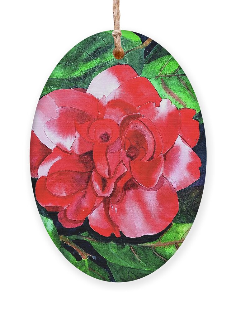 Camellia Ornament featuring the painting Camellia One by Ann Frederick