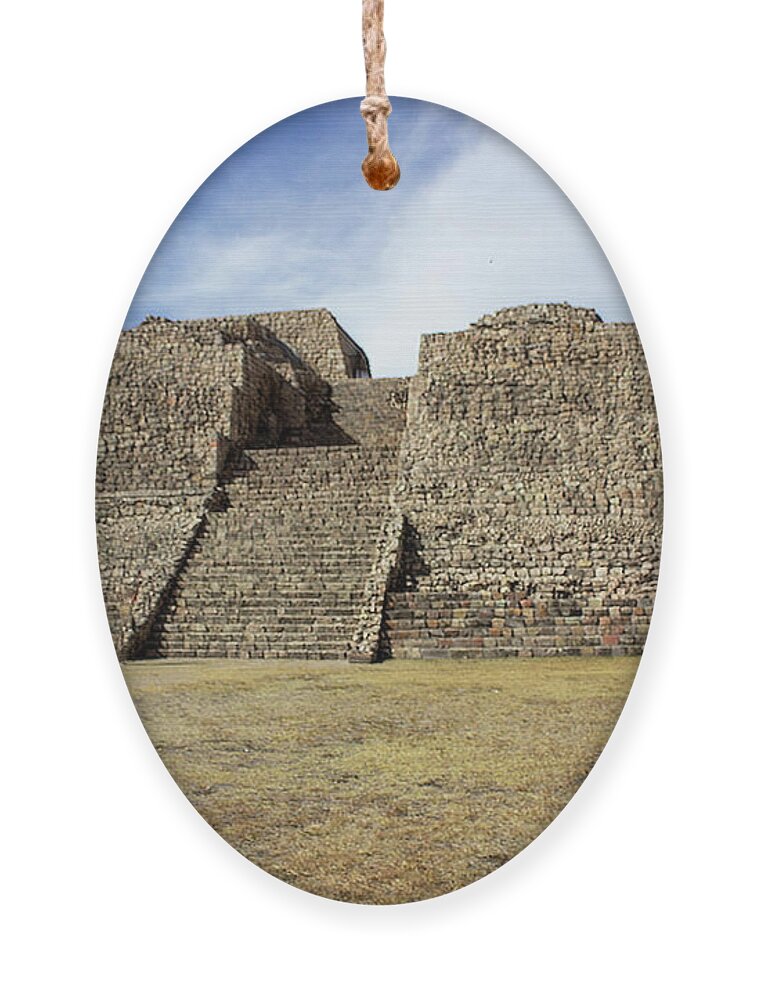 Mexico Pyramid Ornament featuring the photograph Canada de la Virgen Pyramid by Cathy Anderson