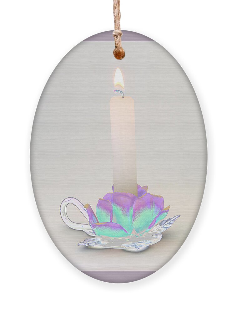 Candle Ornament featuring the photograph Candle in Holder by Kae Cheatham