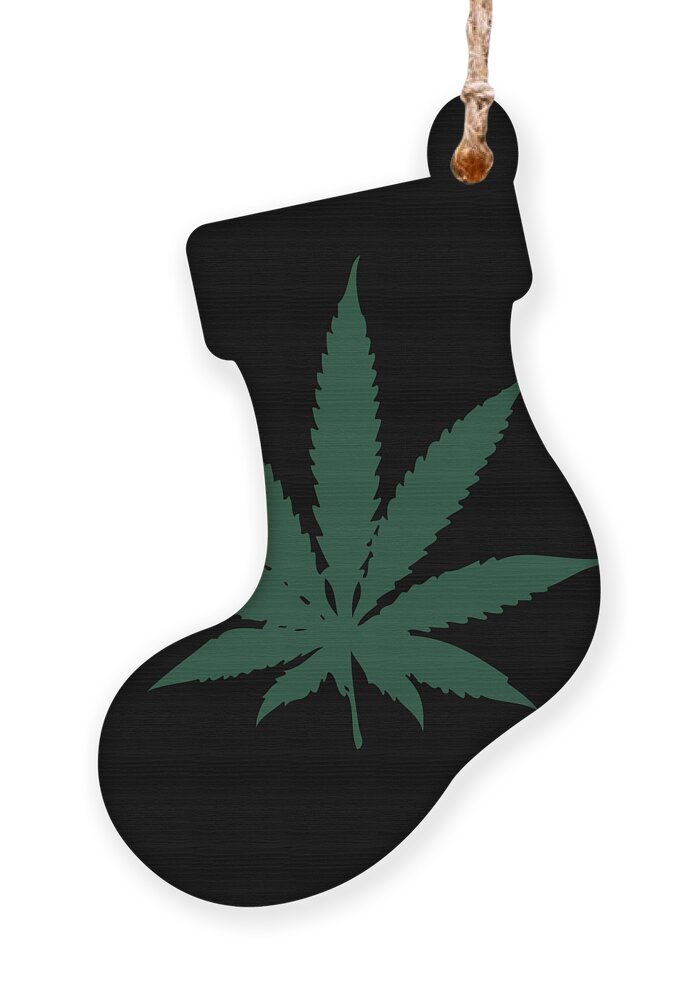 Sarcastic Ornament featuring the digital art Cannabis Weed Marijuana Leaf by Flippin Sweet Gear