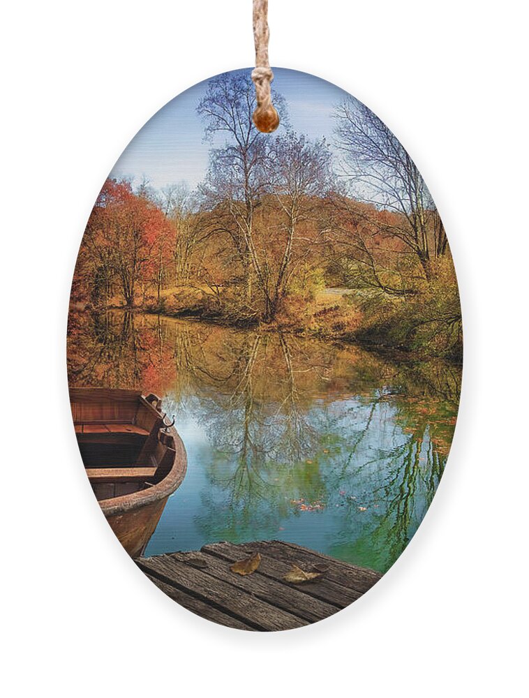 Lake Ornament featuring the photograph Canoe on Patrick Henry Lake by Shelia Hunt