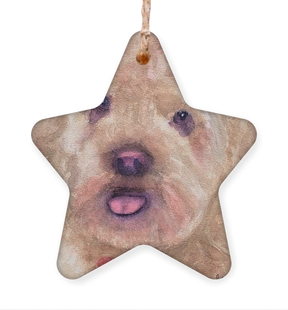 Dog Ornament featuring the painting Cappy by Sue Carmony