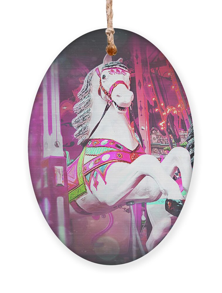 Carousel Ornament featuring the photograph Carousel Horses All The Fun of The Fair by Carol Japp