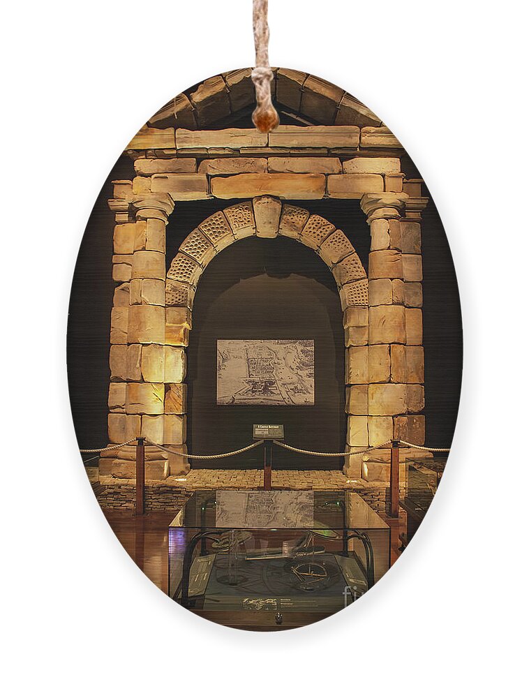 Arch Ornament featuring the photograph Castle Gateway by Elaine Teague