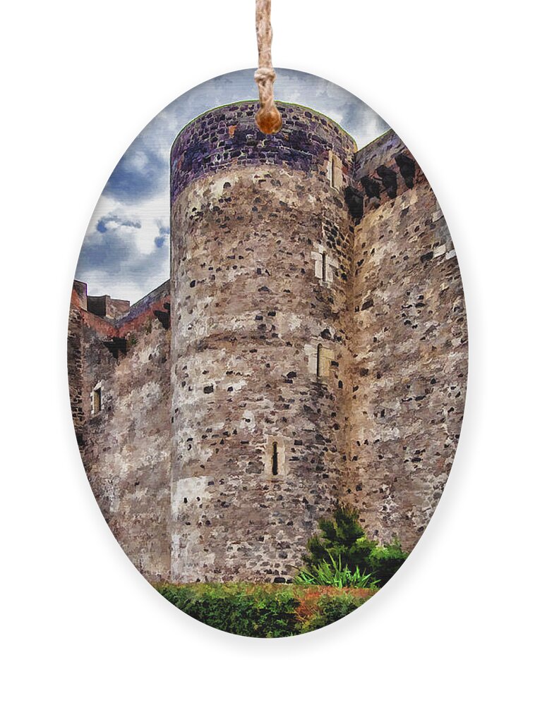 Catania Ornament featuring the photograph Castle Ursino by Monroe Payne