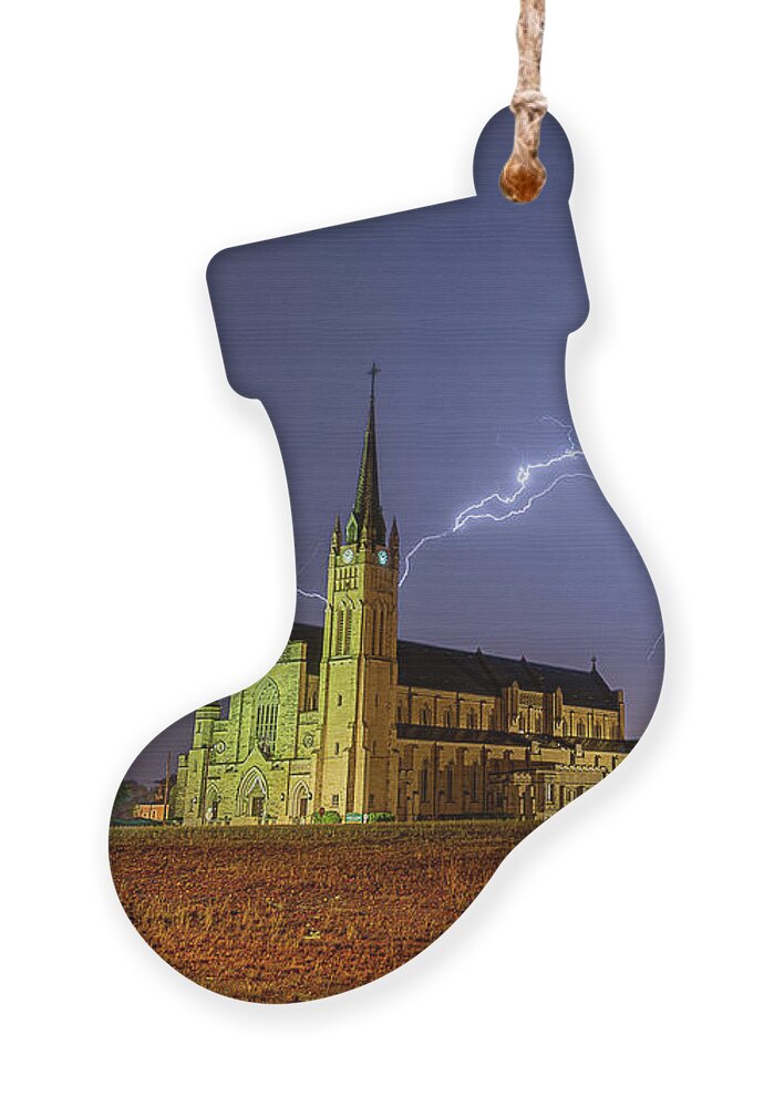 Church Ornament featuring the photograph Cathedral Lightning by Marcus Hustedde