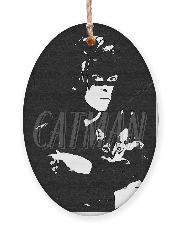 David Bowie Ornament featuring the digital art Catman Issue No. 1982 by Christina Rick