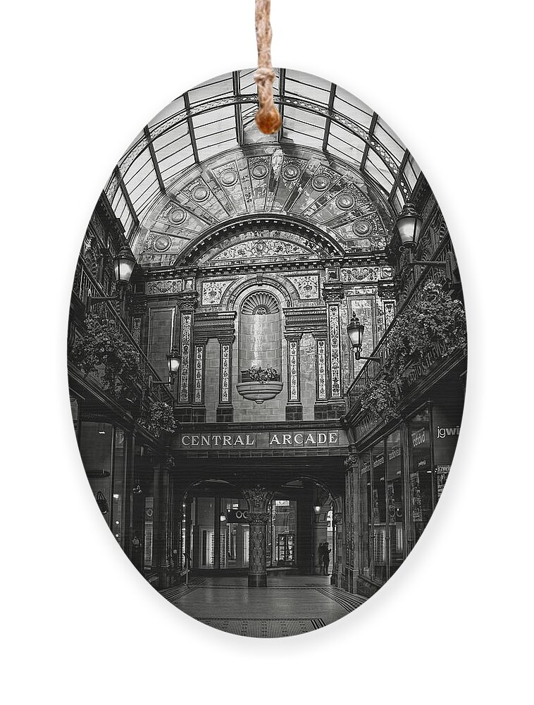 Central Ornament featuring the photograph Central Arcade Monochrome by Jeff Townsend
