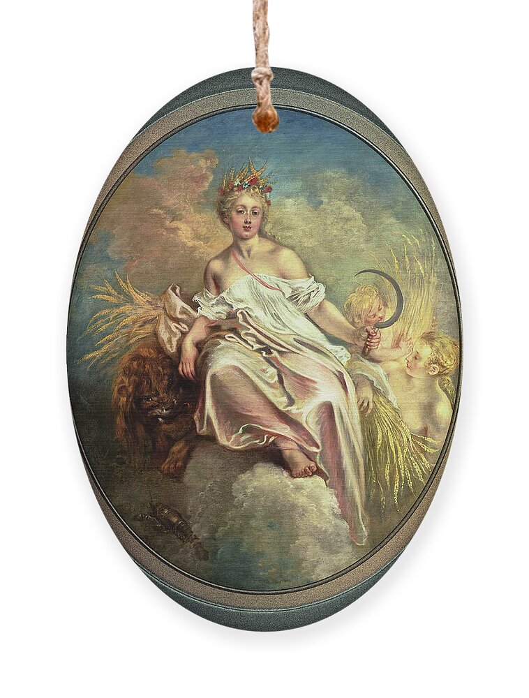 Ceres Ornament featuring the painting Ceres by Antoine Watteau Old Masters Reproduction by Rolando Burbon