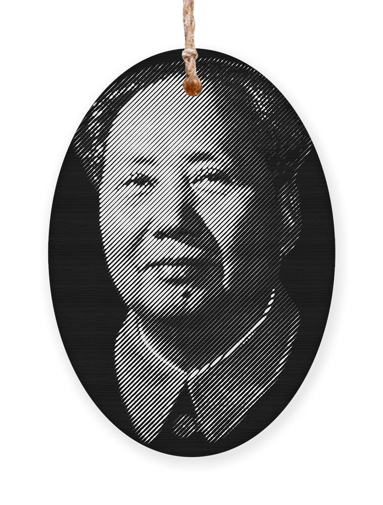 Mao Ornament featuring the digital art Chairman Mao Zedong, portrait by Cu Biz