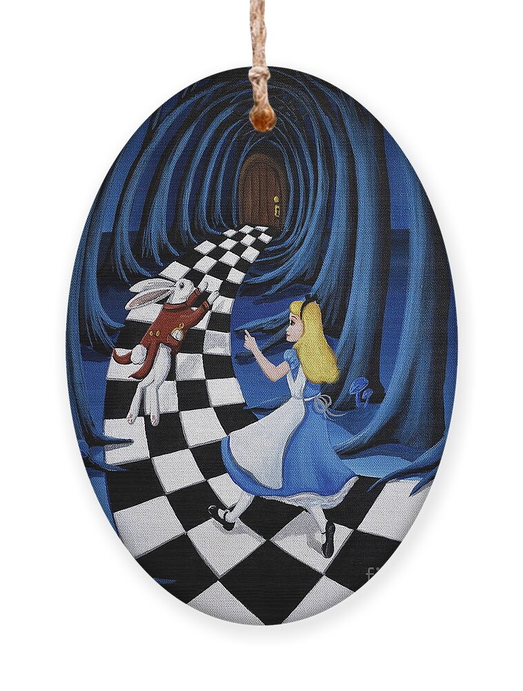 Chasing Rabbit Alice Wonderland Ornament by Debbie Criswell - Pixels