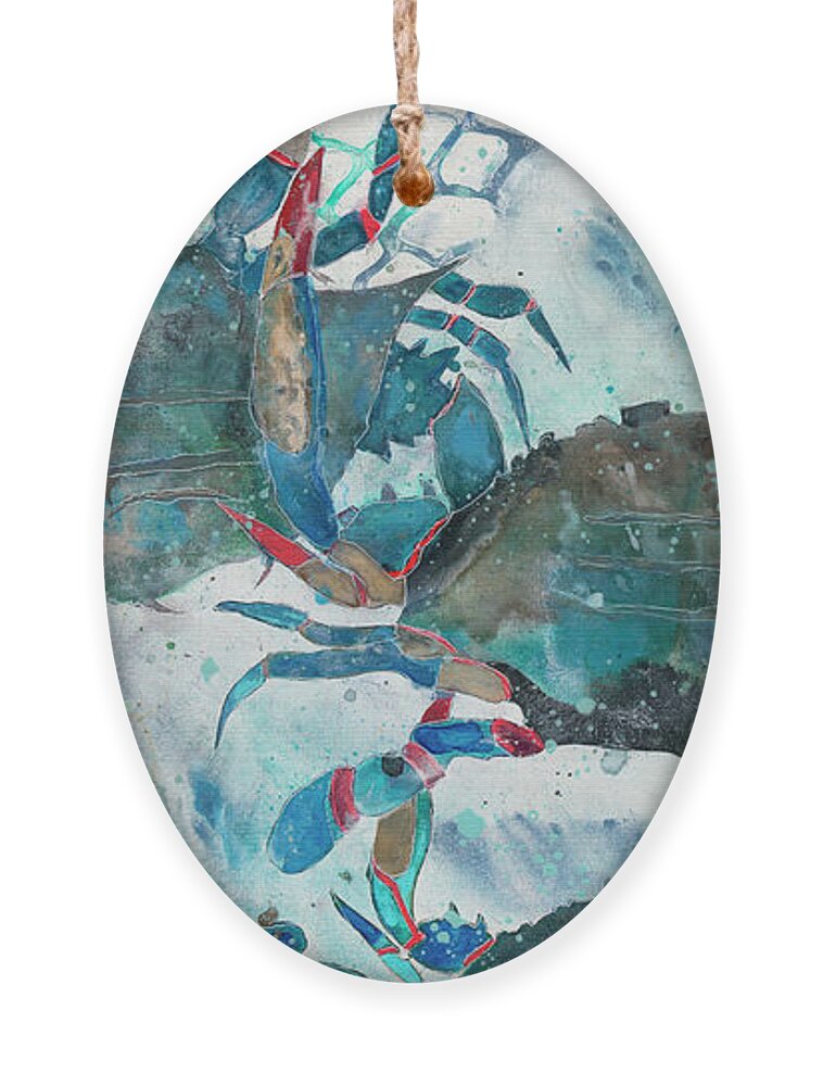 Chesapeake Blue Crabs. Ornament featuring the painting Chesapeak Blues by Kasha Ritter