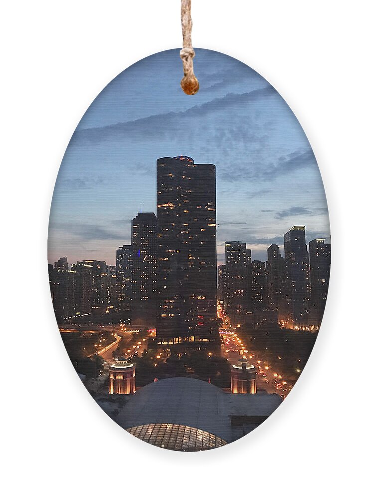Chicago Ornament featuring the photograph Chicago at Dusk by Lee Darnell