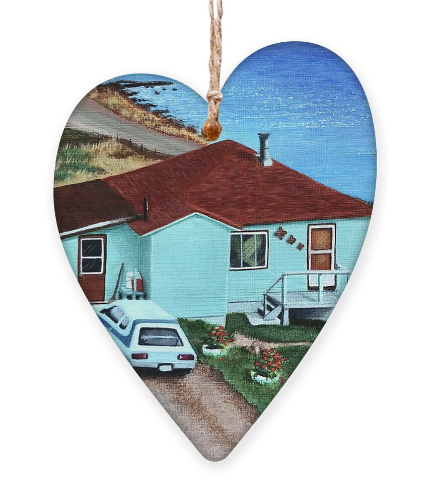 Memories Ornament featuring the painting Childhood Home by Marlene Little