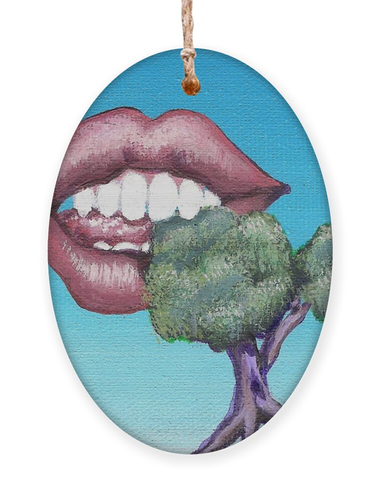 Mouth Ornament featuring the painting Chomp by Vicki Noble