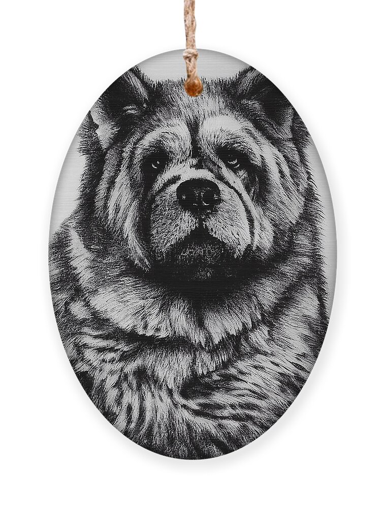 Chow Chow Ornament featuring the digital art Chow Chow by Geir Rosset
