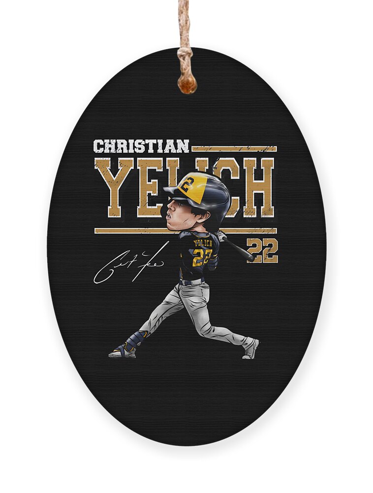 Christian Yelich Cartoon Ornament