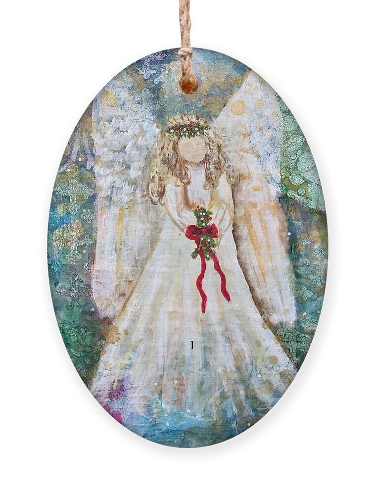 Christmas Ornament featuring the mixed media Christmas Angel by Janis Lee Colon
