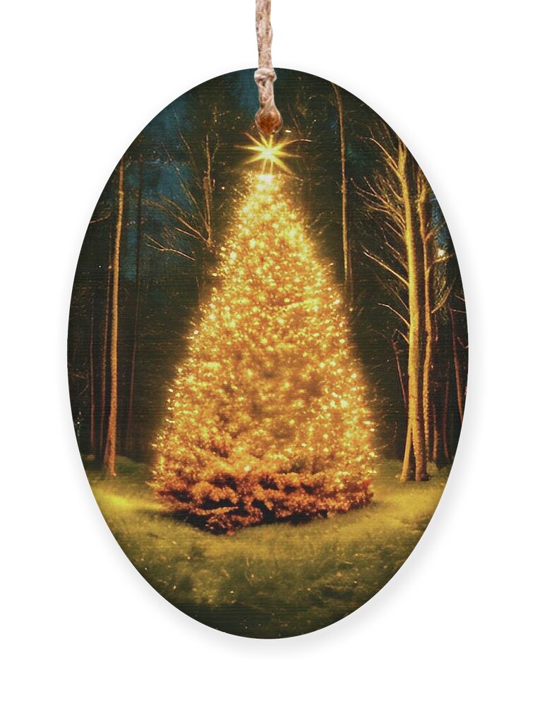 God Ornament featuring the digital art Christmas Card No.18 by Fred Larucci