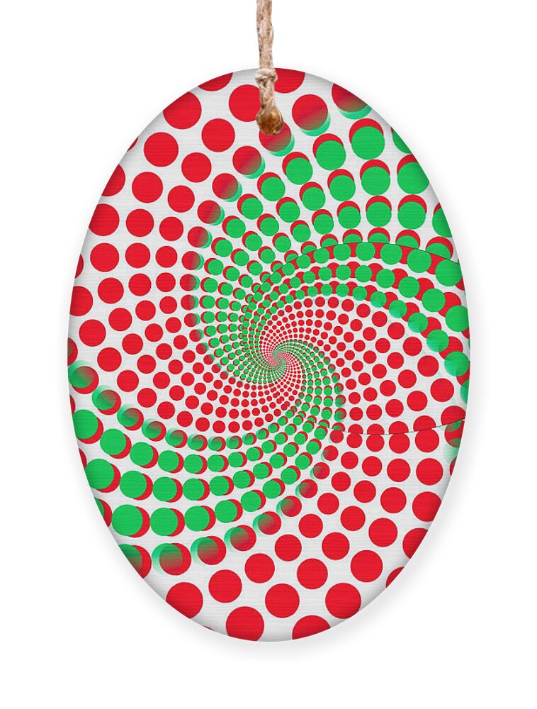 Christmas Ornament featuring the digital art Christmas Dot Spiral 2 by Eileen Backman