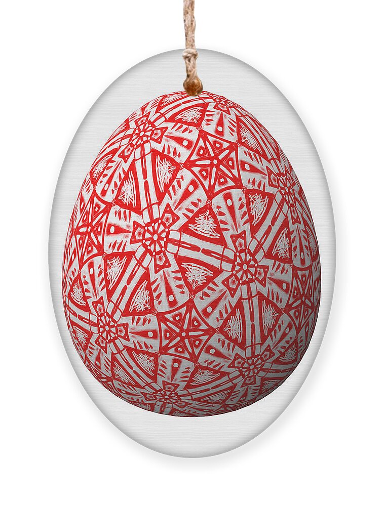 Christmas Egg Ornament featuring the digital art Christmas Egg C3 by Eileen Backman
