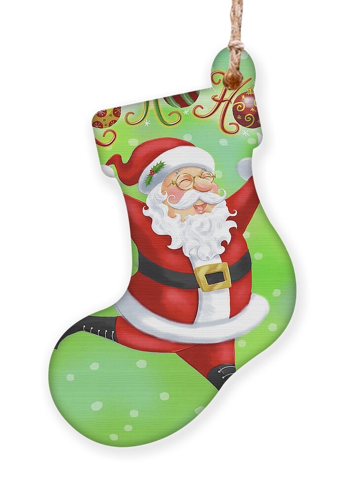 Christmas Ornament featuring the mixed media Christmas Santa Says Ho Ho Ho by Shari Warren