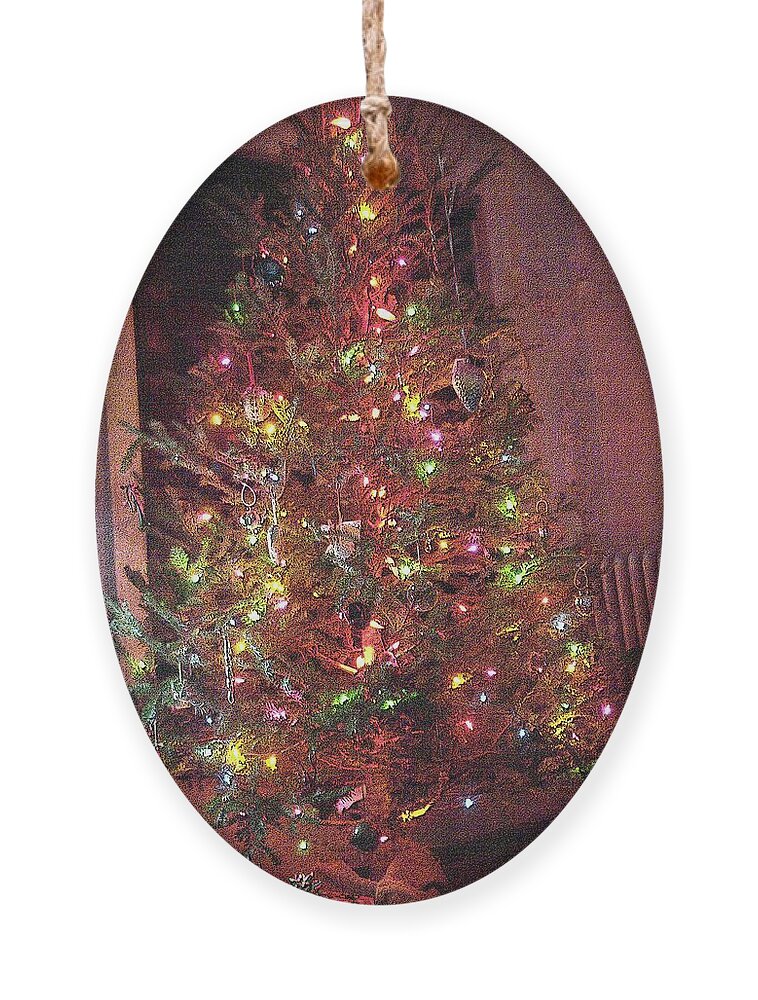 Red Ornament featuring the photograph Christmas Tree Memories, Red by Carol Whaley Addassi