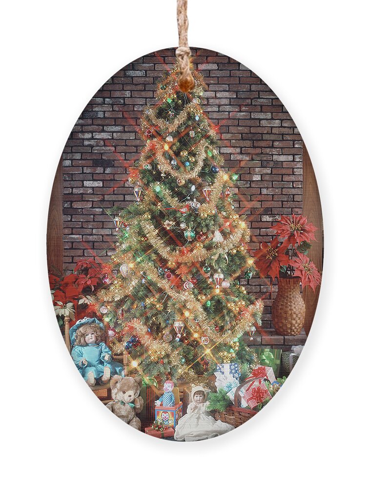 1960s Christmas Tree Stockings Presents Fleece Blanket by Vintage
