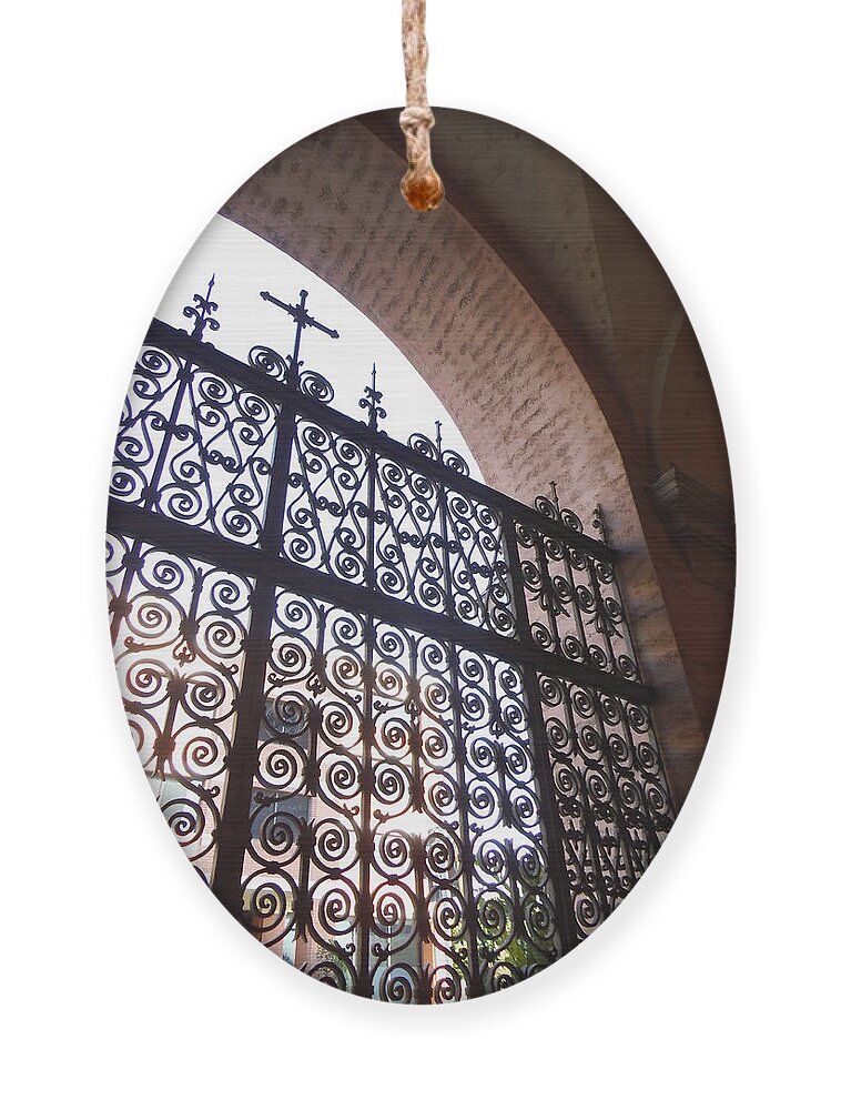  Ornament featuring the photograph Church Gate by Heather E Harman