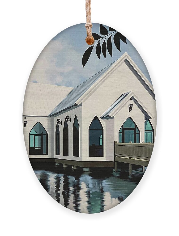 Church Ornament featuring the painting Church by Marlene Little
