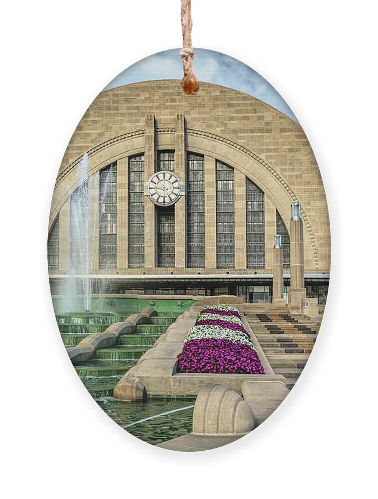Cincinnati Union Terminal Station Ornament featuring the photograph Cincinnati Union Terminal Station by Sharon Popek