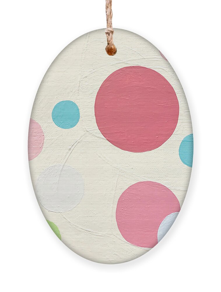 Colorful Circles Ornament featuring the painting Circles by Christie Olstad