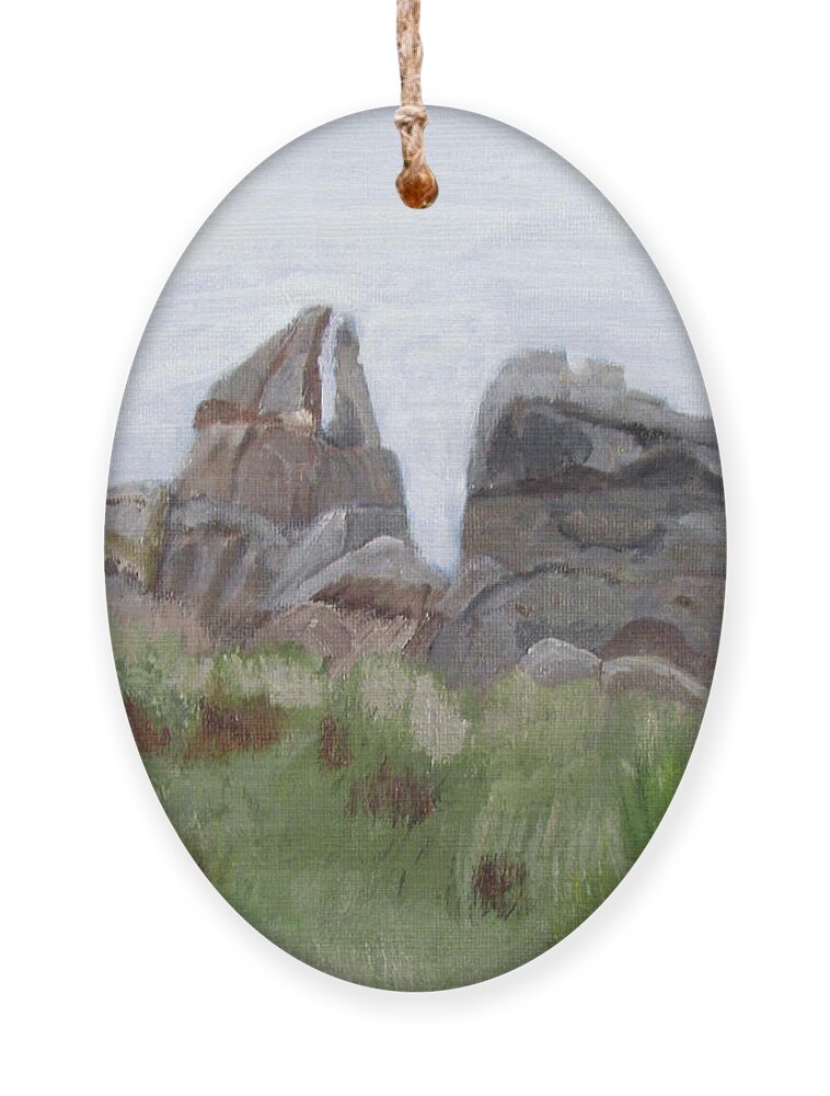 Idaho Ornament featuring the painting City of Rocks by Linda Feinberg