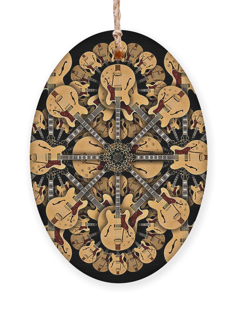 Abstract Guitars Ornament featuring the photograph Classic Guitars Abstract 20 by Mike McGlothlen