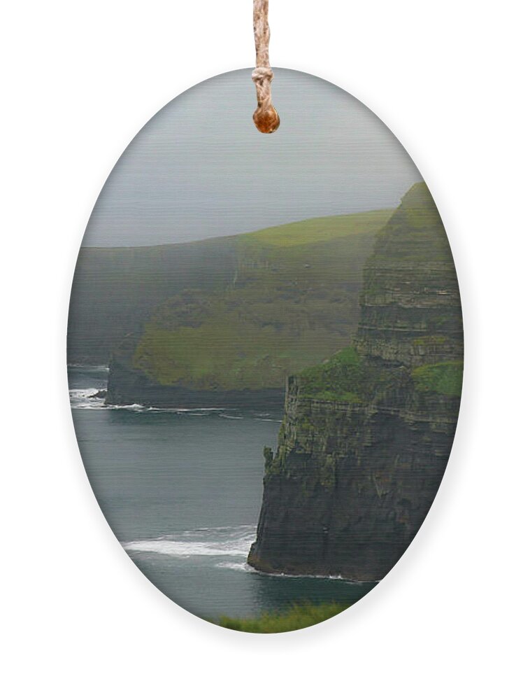 Cliffs Of Moher Ornament featuring the photograph Cliffs of Moher Ireland by Veronica Batterson