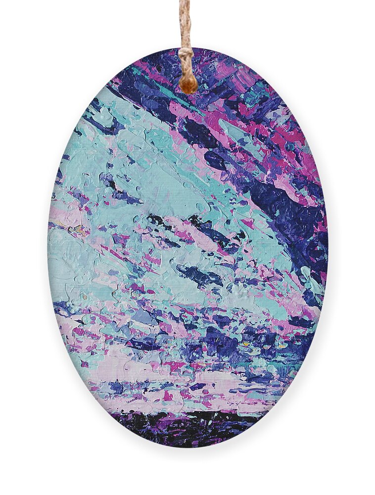 Clouds Art Ornament featuring the painting Cloudscape Circling Around in an Open Field in Winter by Patricia Awapara