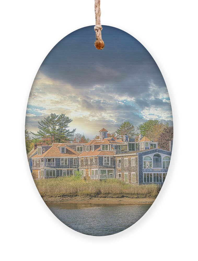 Kennebunkport Ornament featuring the photograph Cloudy Skies in Kennebunkport by Penny Polakoff