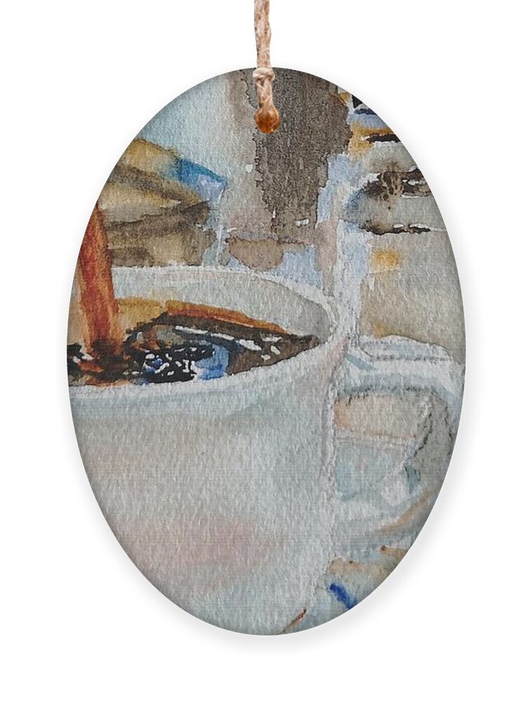 Still Life Ornament featuring the painting Coffee by Sheila Romard