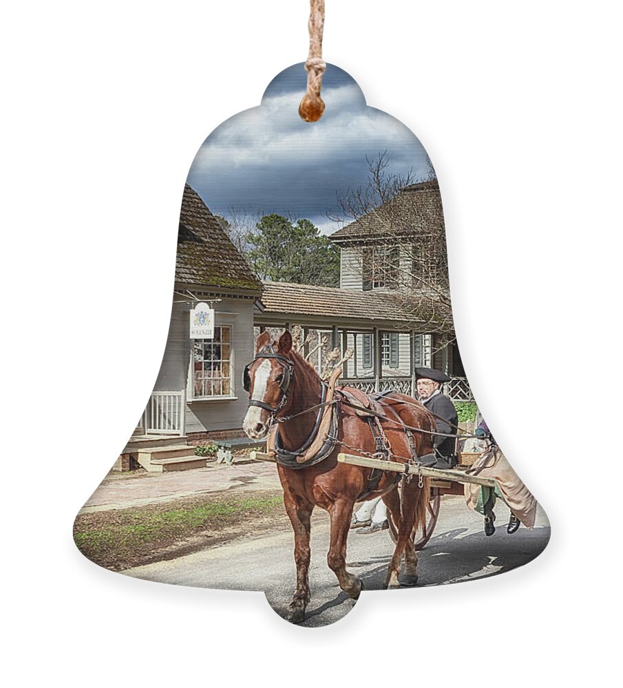 Virginia Ornament featuring the photograph Colonial Williamsburg - Market Day by Susan Rissi Tregoning