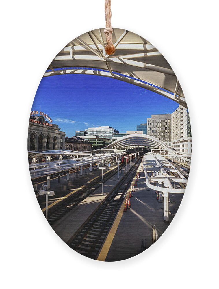 Union Station Ornament featuring the photograph Color image of Union Station in Denver, Colorado by Phillip Rubino