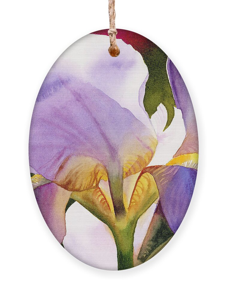 Iris Ornament featuring the painting Colorful Iris by Espero Art
