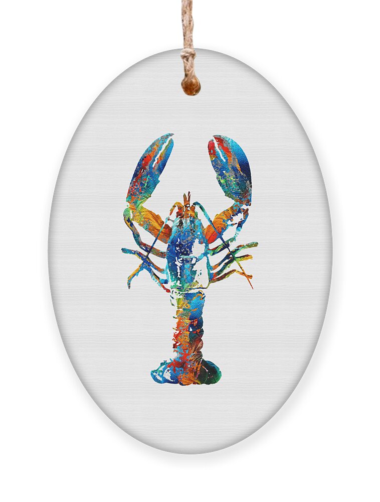 Lobster Ornament featuring the painting Colorful Lobster Art by Sharon Cummings by Sharon Cummings