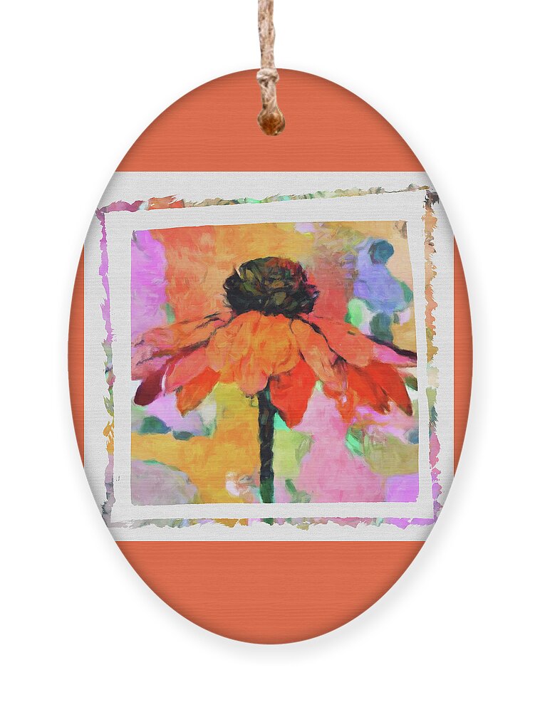 Coneflower Pop Ornament featuring the painting Coneflower POP by Susan Maxwell Schmidt